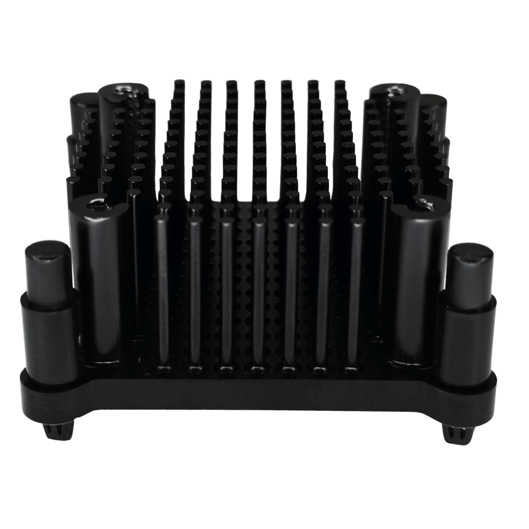 Dark Horse Bitaxe heatsink upgrade, black finned heatsink top view