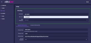 “Screenshot of the Nerdaxe++ dashboard – Wi-Fi Settings panel highlighted, showing hostname ‘Solo Satoshi’, SSID entry field, and password box.”