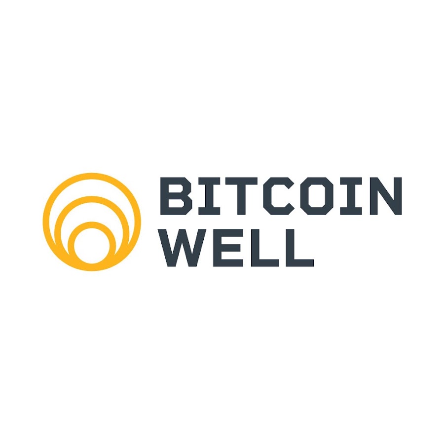 Bitcoin Well logo featuring a stylized yellow concentric circle design and bold, modern text on a white background.