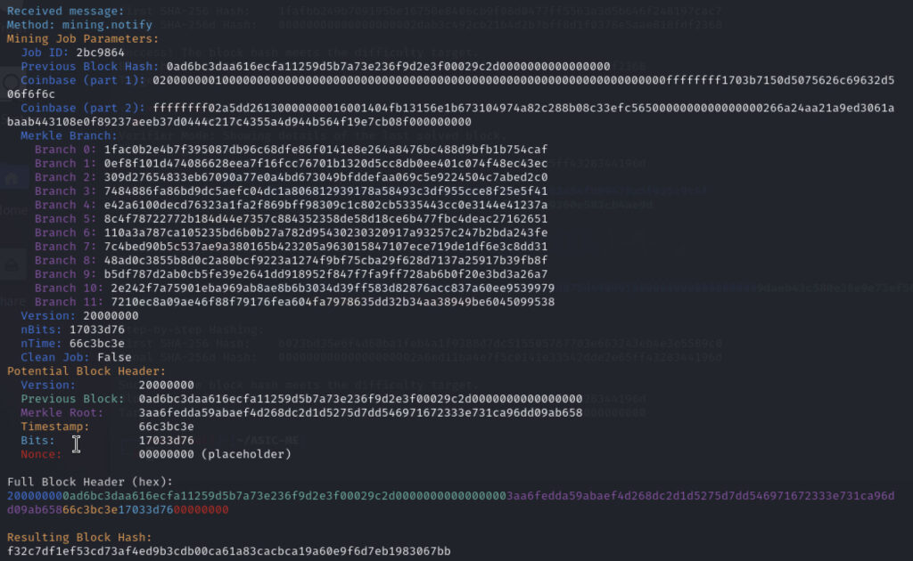 Miner Emulator - Pool Data