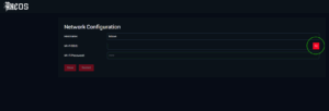 AxeOS network configuration screen showing Hostname, Wi-Fi SSID, and Wi-Fi Password fields, with the Wi-Fi SSID search button highlighted in green.