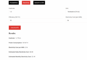 solo mining calculator