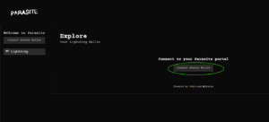 Parasite Pool website interface with "Connect Xverse Wallet" button highlighted for wallet connection.