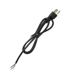 US three prong AC plug pigtail NEMA 5 15P to bare wire 1 meter 18 AWG with black white and green tinned leads for Mean Well LRS 600 12 input