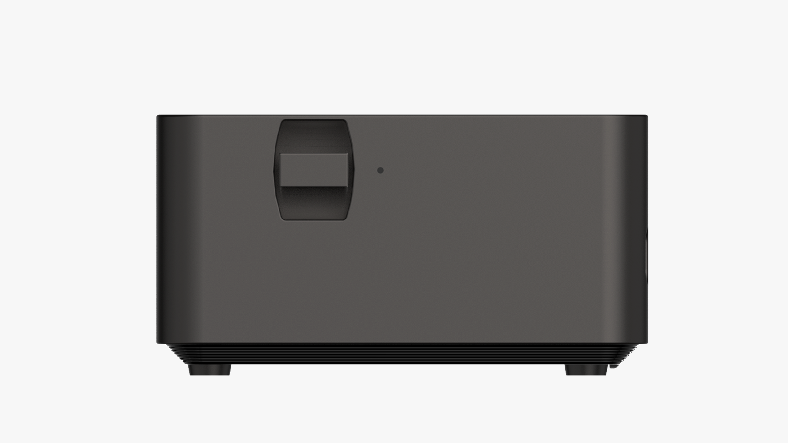 Side view of the Canaan Avalon Nano 3S desktop bitcoin solo mining heater showing the mode switch and tiny status LED on a matte charcoal chassis.